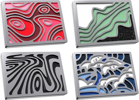 HyperX Abstract Series / Magnetický odznak / pro klávesnice HyperX / 4 ks v balení