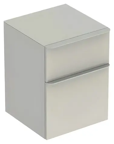 Geberit Smyle Square pískově šedá / Boční skříňka / 2 zásuvky / 45x60x47 cm (ŠxVxH) / závěsná