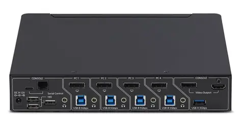 StarTech P4AD122M černá / KVM přepínač / 4× PC / DisplayPort / 4K / USB / Mouse Roaming