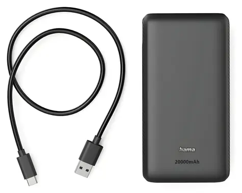 Hama Power Pack New Performance 20 antracit / Powerbanka / 20000 mAh / 1x USB-C / 2x USB-A / 5V / 3A