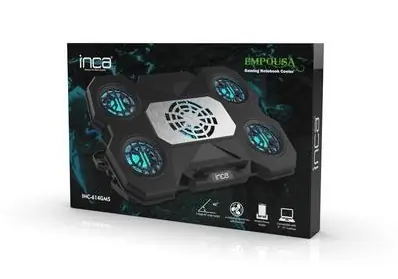 INCA INC-614GMS / Chladicí podstavec pro notebook / 4x ventilátor 70 mm / LED podsvícení / 2600 RPM / 2x USB