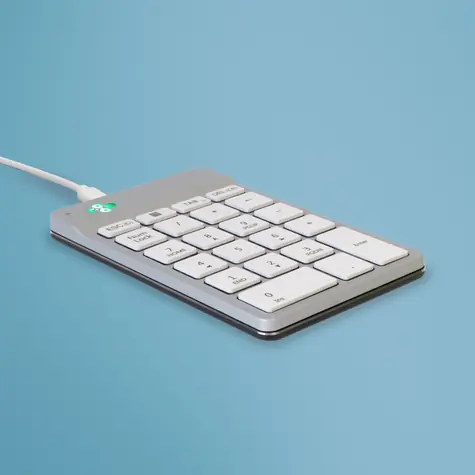 R-Go Tools Numpad Break bílá / Numerická klávesnice / drátová / USB / 1,5 m kabel