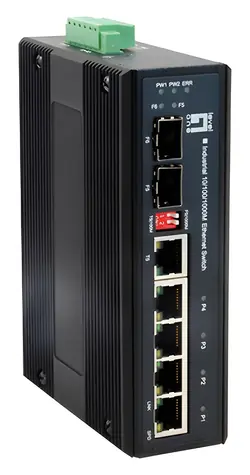 LevelOne IES-0600 / Průmyslový switch / 5x GbE / 1x SFP Combo / Kov / DIN lišta / IP30