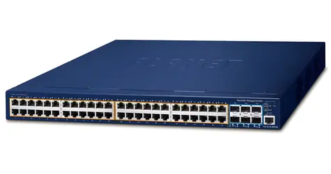 Planet SGS-6310-48P6XR / Switch / L3 Managed / 48x GbE RJ45 PoE+ / 6x SFP+ 10G / 740W / VSF
