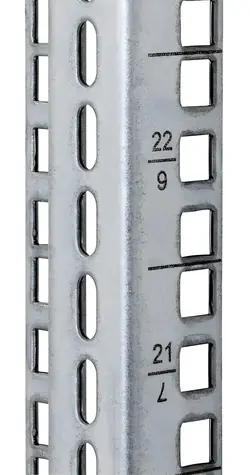 XtendLan Vertikální montážní lišta Telco 47U stříbrná / Montážní lišta / 47U / pro rozváděče 480 mm