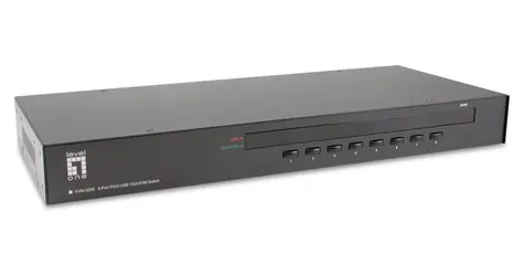 LevelOne KVM přepínač 8-Port PS/2, USB, VGA / KVM přepínač / Daisy-Chain / max. 2048x1536 / Rack 1U