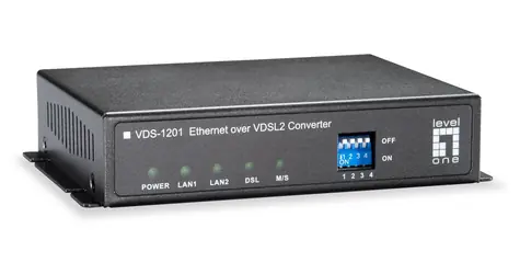 LevelOne VDS-1201 / Konvertor Ethernet-VDSL2 / Annex A / 100 Mbit/s / 2x RJ-45 / 2x RJ-11