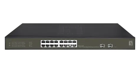 LevelOne Hilbert GES-2118P / Switch / Managed / 16x GE PoE+ / 2x SFP / 230W PoE / 19