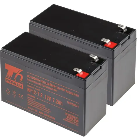 T6 Power RBC48/RBC123/RBC22/RBC32/RBC5/RBC9/RBC113/RBC176 / Baterie pro UPS / 2x 12V 7,2Ah / pro APC Back-UPS/Smart-UPS