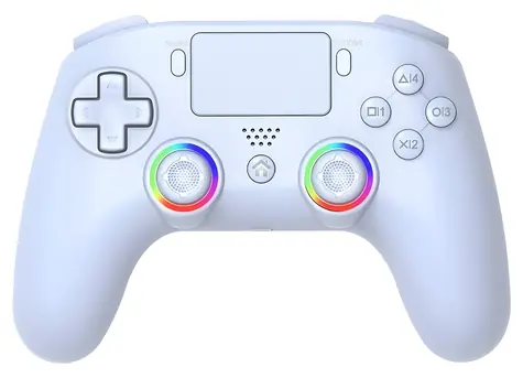 Superdrive Wireless LED Controller bílá / Herní ovladač / PS5 / PC / LED podsvícení