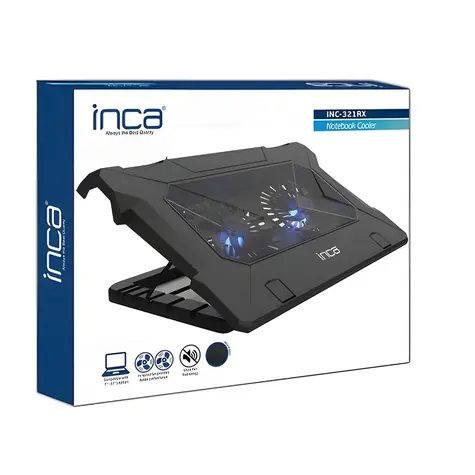 INCA INC-321RX / Chladicí podstavec pro notebook / 2× ventilátor / LED podsvícení / 2x USB / do 17 palců