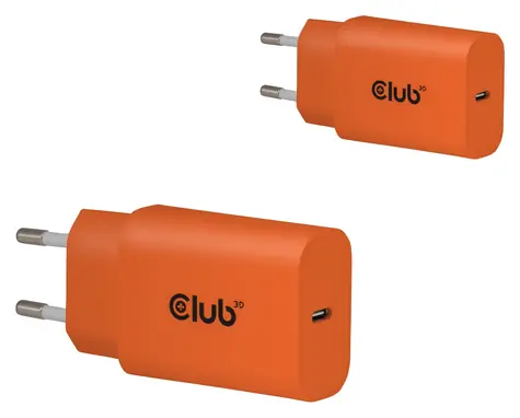 Club3D CAC-3023 oranžová / Nabíječka USB-C / 2-pack / 30W / Power Delivery