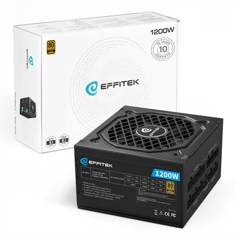 EFFITEK Gold 1200W / Zdroj / ATX 3.1 / PCIe 5.1 / 80 PLUS Gold / modulární