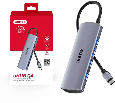 Unitek H1112EGY01 / USB hub / USB-C / 4x USB-A / 10 Gbps