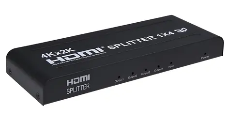 PremiumCord HDMI splitter 1-4 porty kovový černý / Rozbočovač / Full HD / HDMI 1.4a / 3D