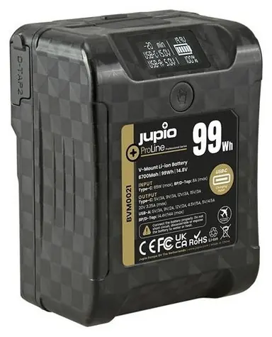 Jupio ProLine V-Mount Extreme 99 / Akumulátor / 6700 mAh (99 Wh) / LCD displej / USB-C PD 65W / D-Tap in/out