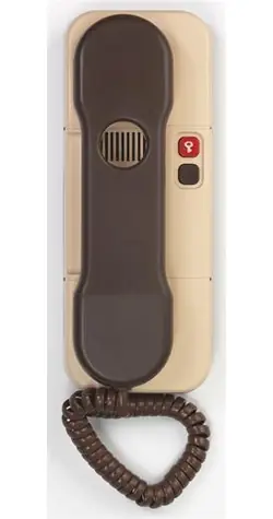 TESLA DT 85 hnědo-béžová / Domácí telefon / Bzučák / 1x tlačítko el. zámku