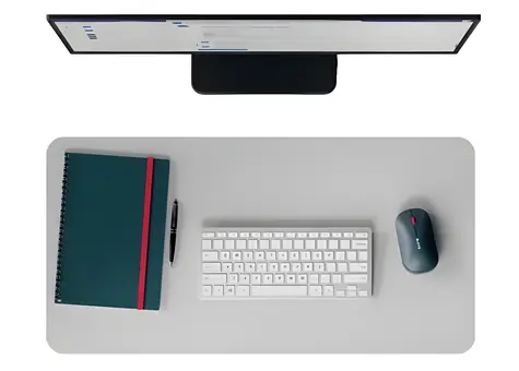 Leitz podložka na stůl recyklovaná kůže světle šedá / Podložka na stůl / Kůže / 70 × 36 cm