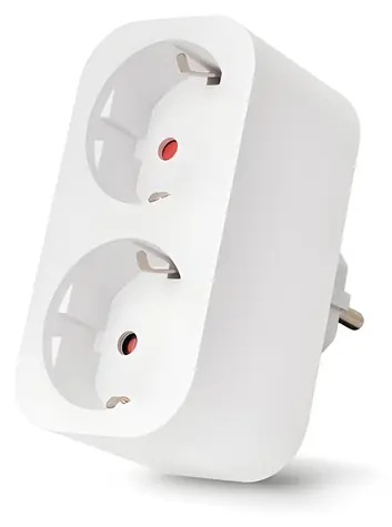 Entac WIBLE / Chytrá WiFi zásuvka / 2x zásuvka / 16 A / vypínač
