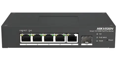 Hikvision DS-3T1306P-SI/HS / Switch / Smart / 4x 100 Mbps PoE / 1x Gb RJ45 / 1x Gb SFP / 60W