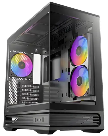 Antec C2M ARGB černá / mATX / mini-ITX / 1x USB-C 3.2 Gen2 / ARGB ventilátory / bez zdroje / tvrzené sklo