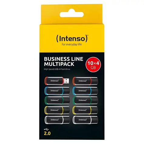 Intenso Business Line 4GB 10-pack mix barev / Flash disk / USB 2.0 / čtení 28 MB/s / zápis 6,5 MB/s