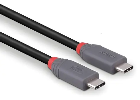 Lindy Anthra Line černá / Kabel / USB-C - USB-C / USB4 / 1,5 m / 240 W / 40 Gbit/s