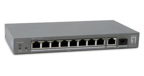 LevelOne PoE+ switch 8x GbE 120W / Switch / Unmanaged / 8x PoE+ portů / GbE + SFP uplink / plastové tělo