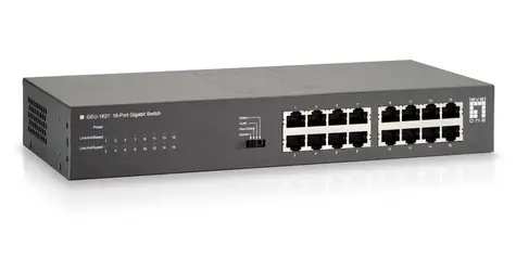 LevelOne GEU-1621 šedá / Switch / 16x Gigabit Ethernet / 19