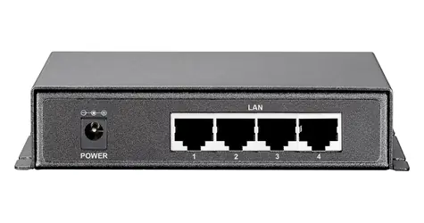 LevelOne PoE+ switch 5-portový 120W plastové tělo / Switch / Unmanaged / 4x GbE PoE+ / 1x GbE uplink