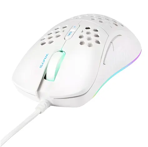 Deltaco GAM-108-W bílá / Herní myš / RGB / optická / 6400 DPI / USB-A / 7 tlačítek