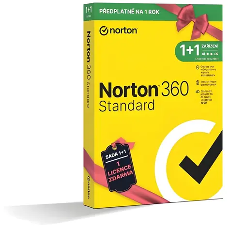 Norton 360 Standard / Antivirový software / 1 zařízení / 10 GB úložiště / 1 rok / 1+1 zdarma
