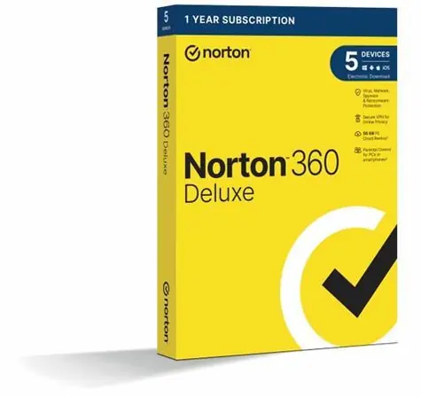 Norton 360 Deluxe / Antivirový software / 5 zařízení / 50 GB úložiště / 1 rok / CZ