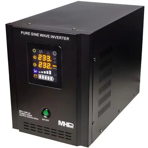 MHPower MPU-1400-24 / Záložní zdroj UPS / 1400 W / čistý sinus / 24 V