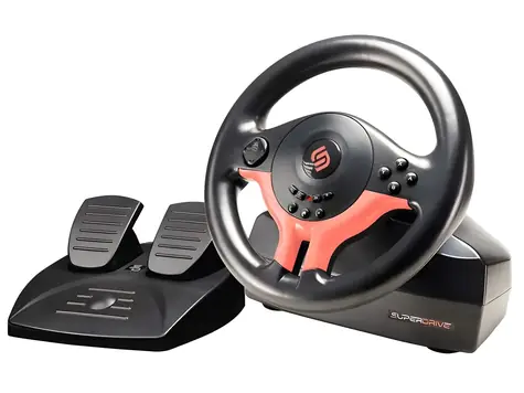 SUPERDRIVE SV250 SP Edition červená / Sada volantu a pedálů / Nintendo Switch 1 a 2