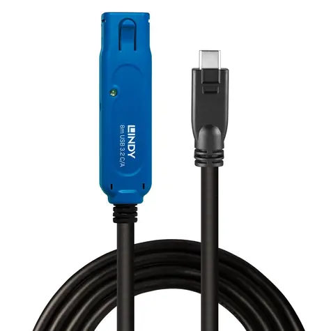 Lindy 43381 / Aktivní prodlužovací kabel Pro USB-C/USB-A / USB 3.2 Gen 1 / 8 m / 5 Gbit/s