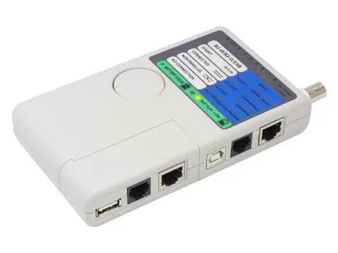 Good Connections Kabelový tester sítí s dálkovou jednotkou šedý / Tester síťových kabelů / RJ45 / RJ11 / BNC / USB