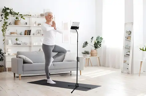 Durable TWIST COMBI černá / Podlahový stojan na tablet a mobil / nastavitelný / do 169 cm / nosnost 0,8 kg