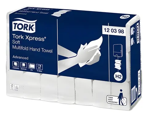 Tork Xpress Advanced Soft bílé / Papírové ručníky skládané / systém H2 / 3780 ks / karton