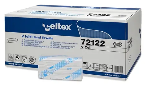 Celtex Papírové ručníky V Cell bílé / Ručníky / skládané / 15x210 ks (3150 ks)