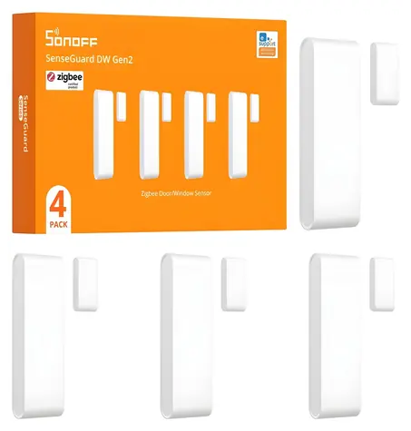 Sonoff SNZB-04PR2 4 ks / Senzor otevření dveří a oken / ZigBee 3.0 / výdrž baterie 3 roky