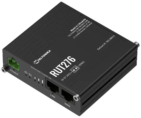 Teltonika RUT276 / Router industriální / 5G RedCap / Wi-Fi 4 / Dual SIM / 1x LAN / 1x WAN / RS232 & RS485