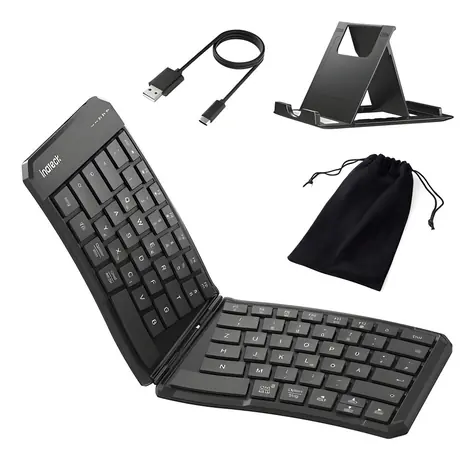 Inateck N0131 černá / Klávesnice / Bluetooth 5.3 / skládací / USB-C nabíjení / 3 zařízení