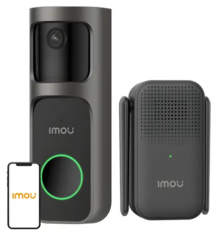 IMOU Doorbell 2S černá / Bezdrátový videozvonek / 2K / PIR senzor / Wi-Fi / baterie 5000mAh