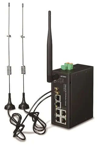 Planet IoT/M2M průmyslová brána / Průmyslová brána / 1x WAN + 3x LAN 1Gb / 2x LTE / WiFi ac / 3x COM / DIN, IP30