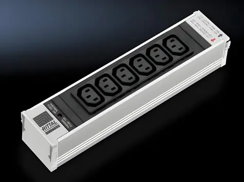 Rittal PSM 6x C13 L250mm černá / Zásuvkový modul / 6x C13 / 250 mm