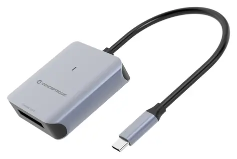 Conceptronic šedá / Čtečka paměťových karet / USB-C 3.2 Gen 2 / CFexpress 2.0 Type B / 10 Gbps
