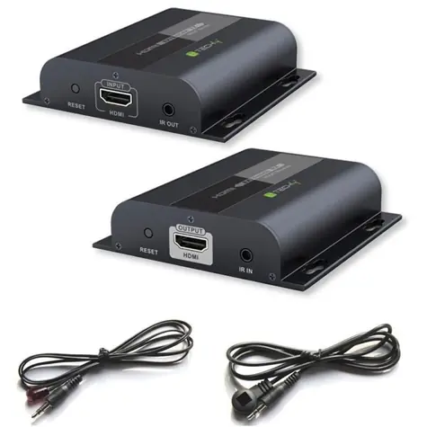 Techly IDATA EXTIP-383RV4 černá / HDMI přijímač / HDBaseT / Cat5-6 / dosah 120 m / Full HD 1080p 60Hz