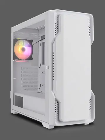 Nanoxia DS-9G-W bílá / Počítačová skříň / Midi Tower / ARGB / USB-C / tvrzené sklo