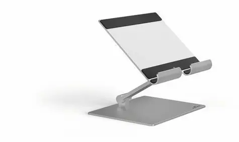 Durable Stand Rise stříbrná / Stojánek na tablet / skládací / nastavitelná výška / do 13